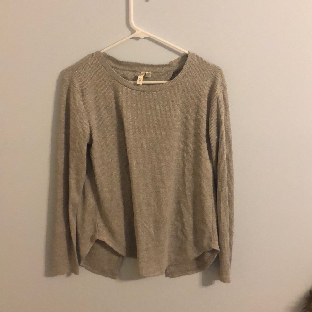 Grey open back sweater